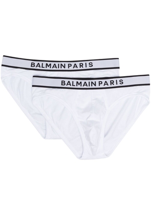 Balmain logo-waistband briefs set of 2 - White