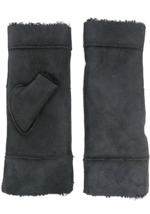 Mackintosh shearling-lined fingerless gloves - BLACK