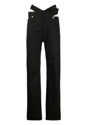 Jade Cropper cut-out detail straight trousers - Black