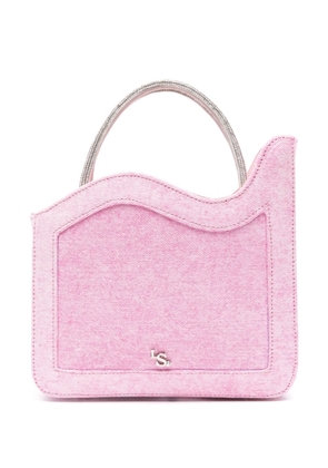 Le Silla Gilda distressed-denim mini tote bag - Pink