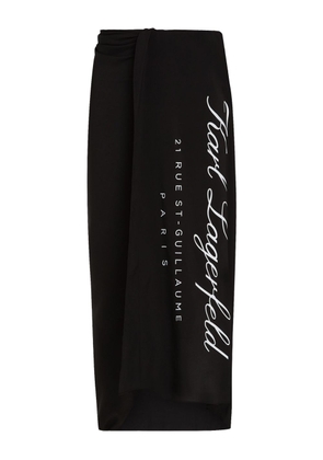 Karl Lagerfeld Hotel Karl woven sarong - Black