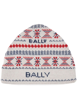 Bally intarsia-knit wool beanie - White