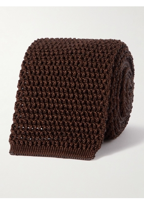 TOM FORD - 7.5cm Knitted Silk Tie - Men - Brown