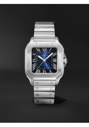 Cartier - Santos de Cartier Automatic 35.1mm Interchangeable Stainless Steel and Alligator Watch, Ref. No. CRWSSA0063 - Men - Blue