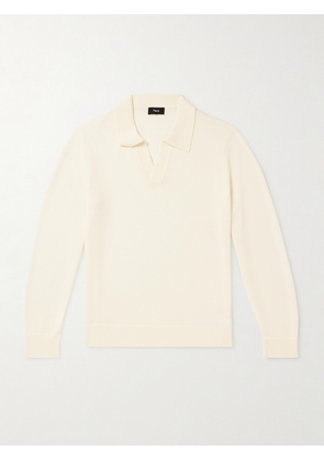 Theory - Briody Open-Collar Merino Wool-Blend Polo Shirt - Men - White - XS