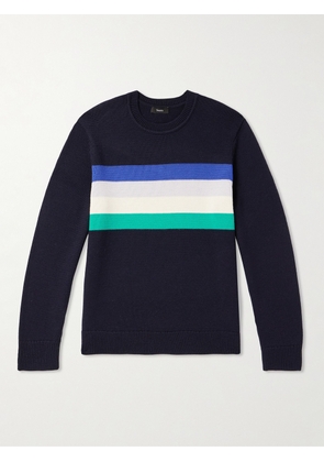 Theory - Kenny Striped Merino Wool-Blend Sweater - Men - Blue - S