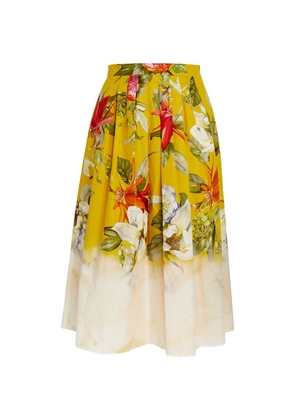 Marina Rinaldi Floral Pleated Midi Skirt