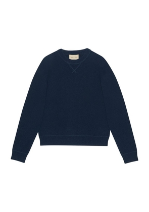 Gucci Cashmere Embroidered-Logo Sweater