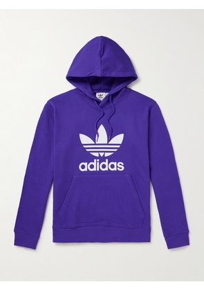 adidas Originals - Logo-Print Cotton-Jersey Hoodie - Men - Purple - XS