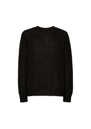 Round-neck mohair wool sweater