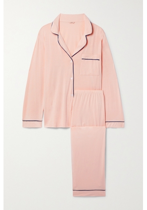 Eberjey - Gisele The Tuxedo Stretch-tencel Modal Jersey Pajama Set - Pink - x small,small,medium,large,x large
