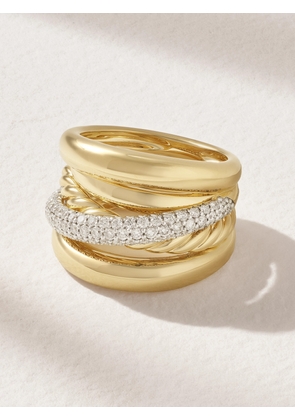 David Yurman - Crossover Set Of Five 18-karat Gold Diamond Rings - 7