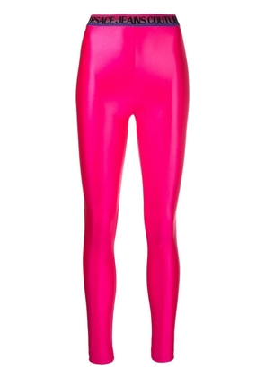 Versace Jeans Couture logo-waistband leggings - Pink