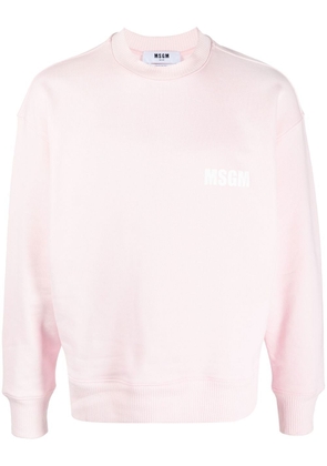 MSGM logo-print crew-neck sweatshirt - Pink