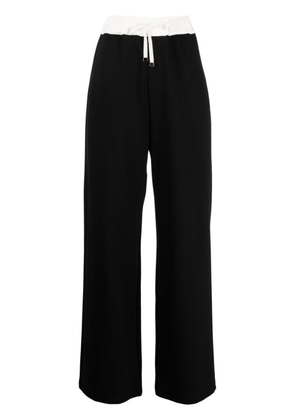 b+ab elasticated-waistband trousers - Black