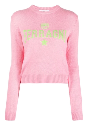 Chiara Ferragni logo-intarsia knitted jumper - Pink