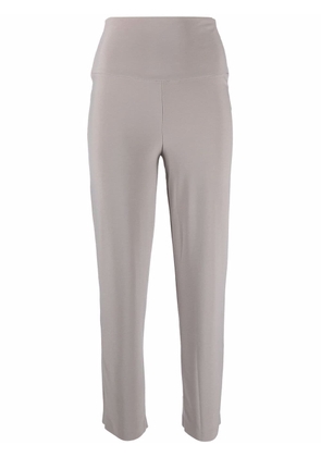 Norma Kamali high-waisted slim-fit trousers - Grey