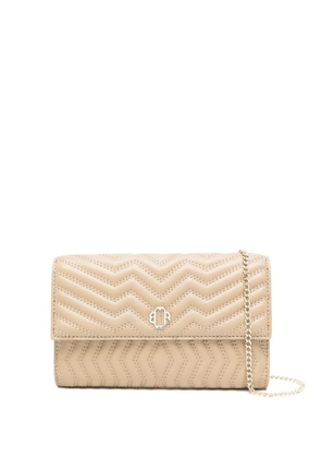 Maje leather chain wallet - Neutrals