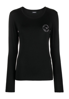 Emporio Armani logo-studded organic-cotton T-shirt - Black