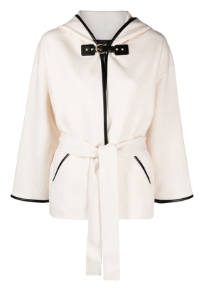 Maje cape-style wool-blend coat - White
