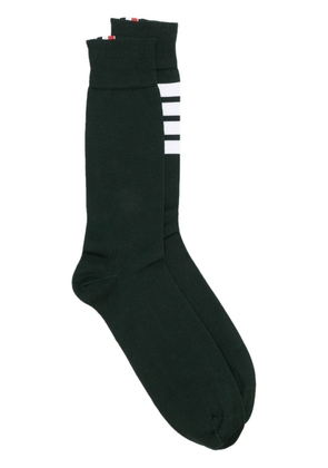 Thom Browne 4-Bar stripe mid-calf socks - Green