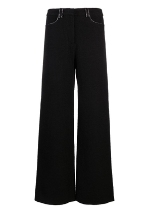 Maje wide-leg tweed trousers - Black