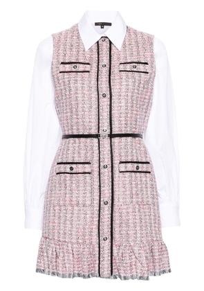 Maje layered tweed minidress - Pink