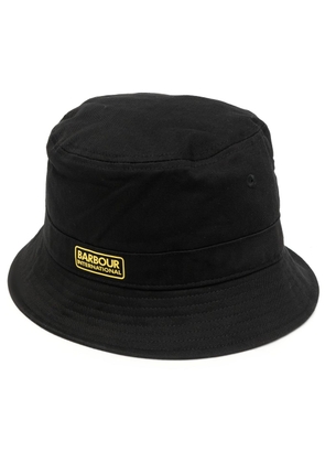 Barbour logo-patch cotton bucket hat - Black