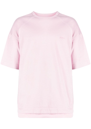 Juun.J side-zip layered-hem T-shirt - Pink