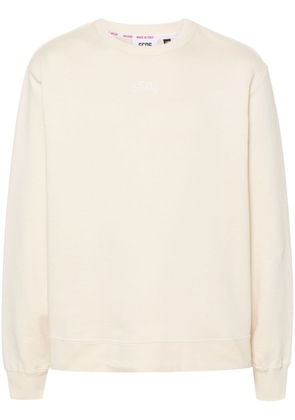 Gcds logo-embroidered cotton sweatshirt - Neutrals