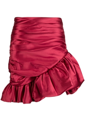 Edward Achour Paris ruffled satin skirt - Red