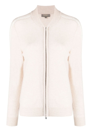 N.Peal organic cashmere knitted bomber jacket - Pink