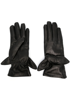 Bimba y Lola bow-detail leather gloves - Black
