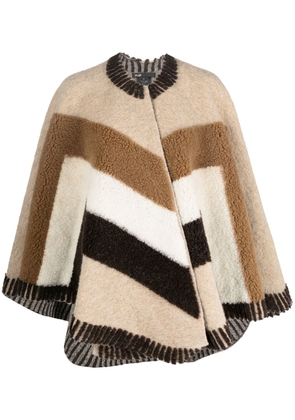 Maje striped wool-blend shawl - Neutrals