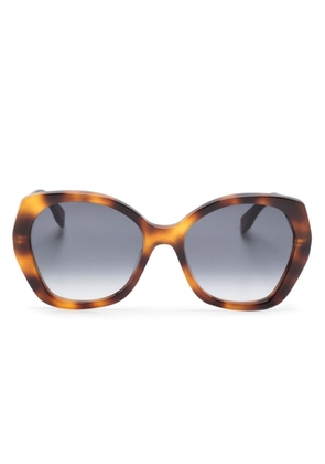 Fendi Eyewear logo-embossed butterfly-frame sunglasses - Brown