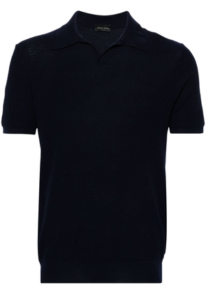 Roberto Collina spread-collar cotton polo shirt - Blue
