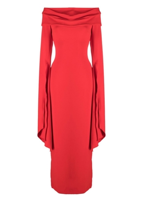 Solace London Arden off-shoulder evening gown - Red