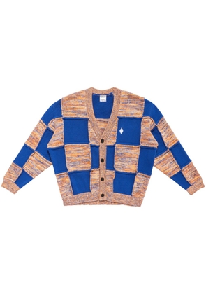Marcelo Burlon County of Milan patchwork V-neck cardigan - Blue