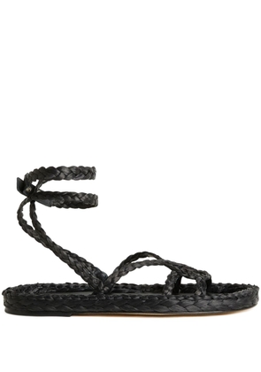 Alanui A Love Letter To India woven leather sandals - Black