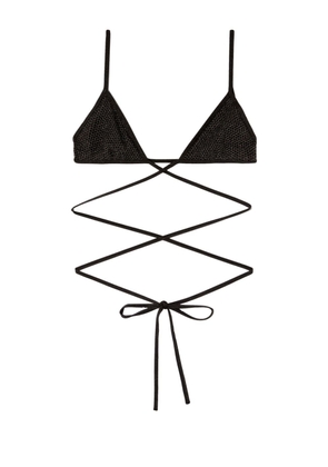 Palm Angels lurex criss-cross bikini top - Black