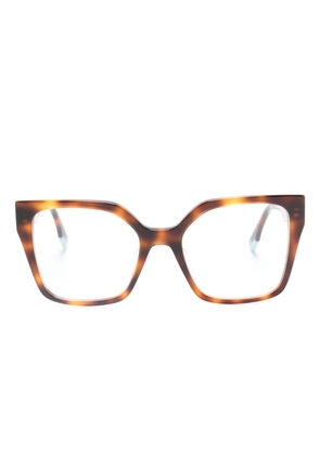 Fendi Eyewear tortoiseshell-effect square-frame glasses - Brown