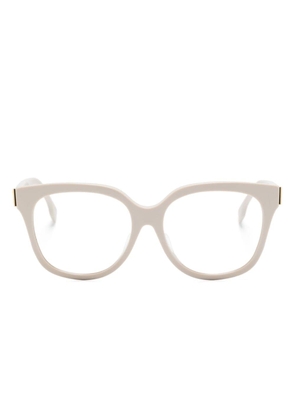 Fendi Eyewear logo-plaque square-frame glasses - Neutrals