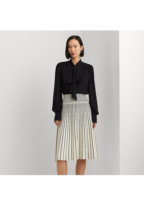 Petite - Striped Cotton-Blend Midi Skirt