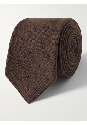 Paul Smith - 8cm Polka-Dot Wool and Silk-Blend Tie - Men - Brown