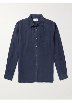 Mr P. - Garment-Dyed Linen Shirt - Men - Blue - XS