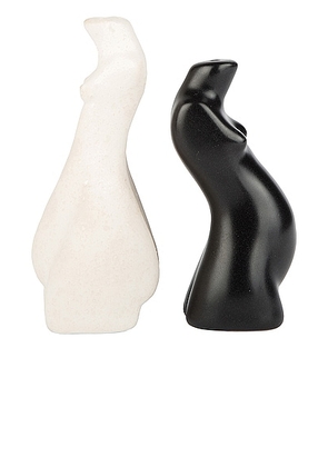 Anissa Kermiche Body Salt and Pepper Shakers Pair in Black & White - Black & White. Size all.