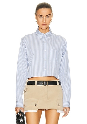 Miu Miu Cropped Long Sleeve Top in Celeste - Blue. Size 42 (also in ).