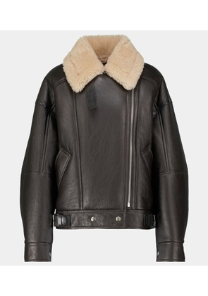 Acne Studios Shearling and leather biker jacket