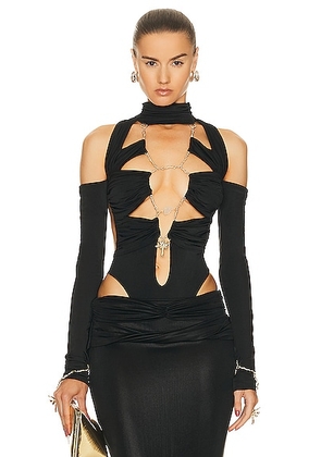 Di Petsa Temptress Bodysuit in Black - Black. Size M (also in ).