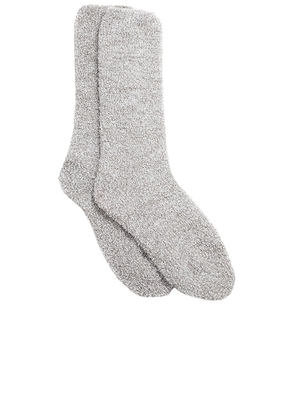 Barefoot Dreams CozyChic Socks in Light Grey.